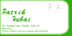 patrik hubai business card